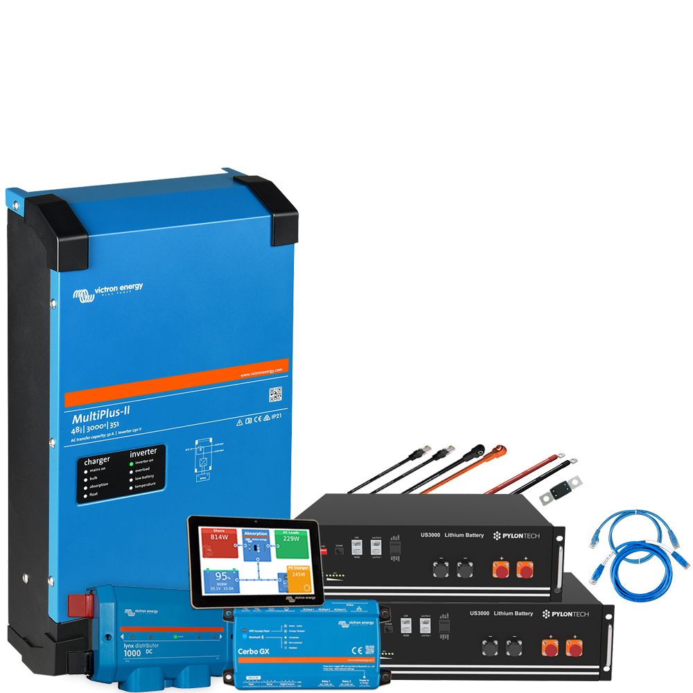 Offgridtec Backup-Kit 7kWh Pylontech LiFePO4 Akku - Victron MultiPlus II 48/5000 Wechselrichter 1-Phasig