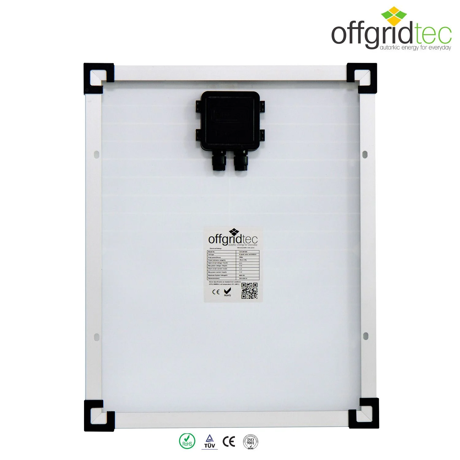 Offgridtec® 20W Mono Solar Panel 12V