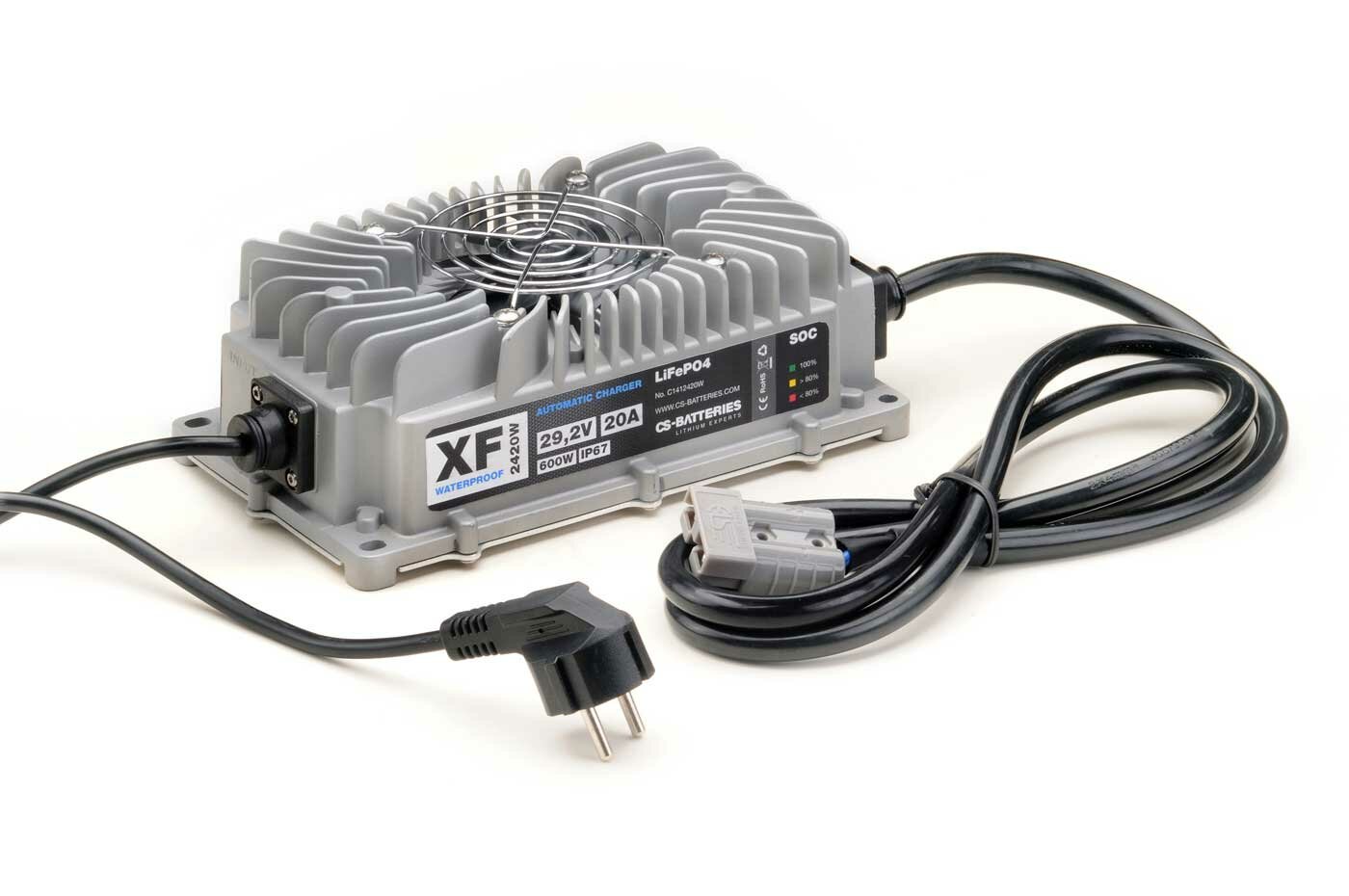 CS-Electronic XF2420W automatic Waterproof LIFEPO4 24V/20A charger in the metal housing -600W waterproof IP67