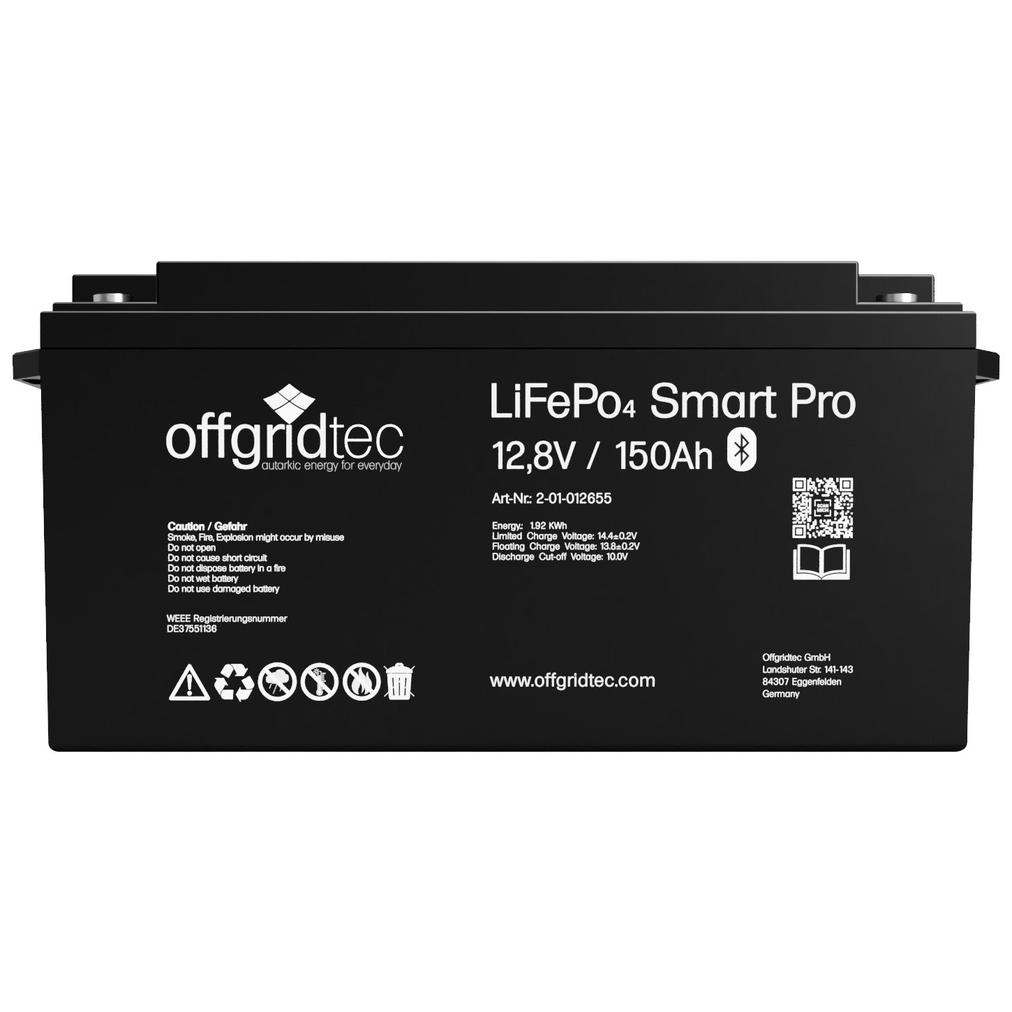 Offgridtec Lifepo4 Smart-Pro 12/150 battery 12.8V 1920Wh 150AH