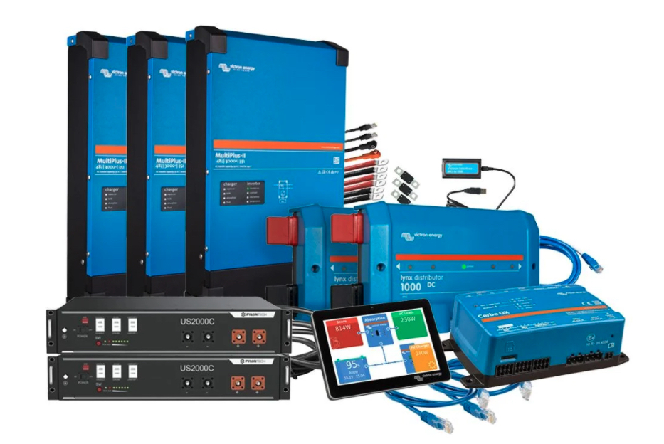 Offgridtec Backup-Kit 3-phasig 4,8 kWh  mit Pylontech US2000C Akku Victron MultiPlus II 48/3000