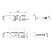 MC4 connector pair - socket + plug 4-6mm² type 4 PV-KBT4/6I