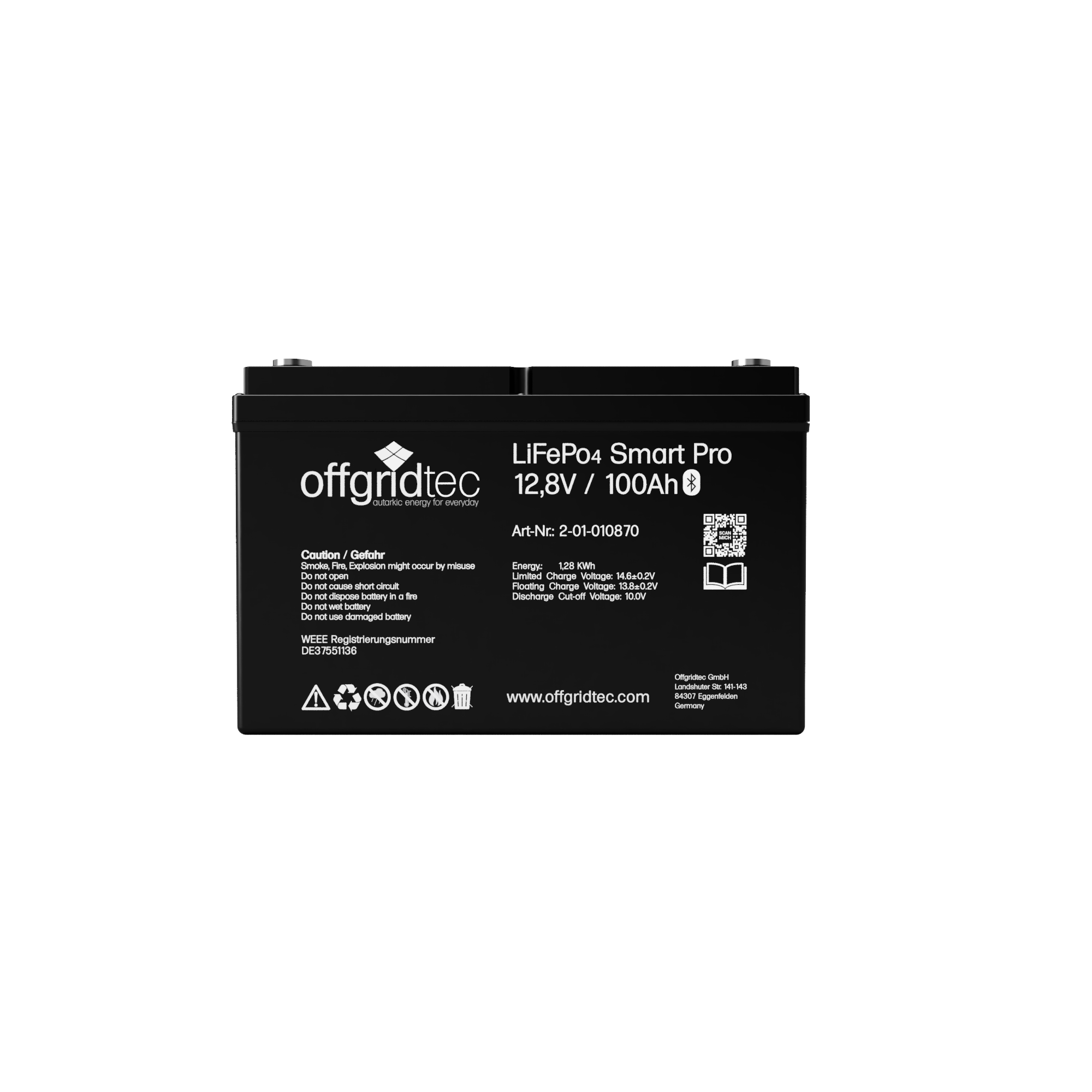 Offgridtec LiFePo4 Smart-Pro 12/100Ah Akku 12,8V 1280Wh