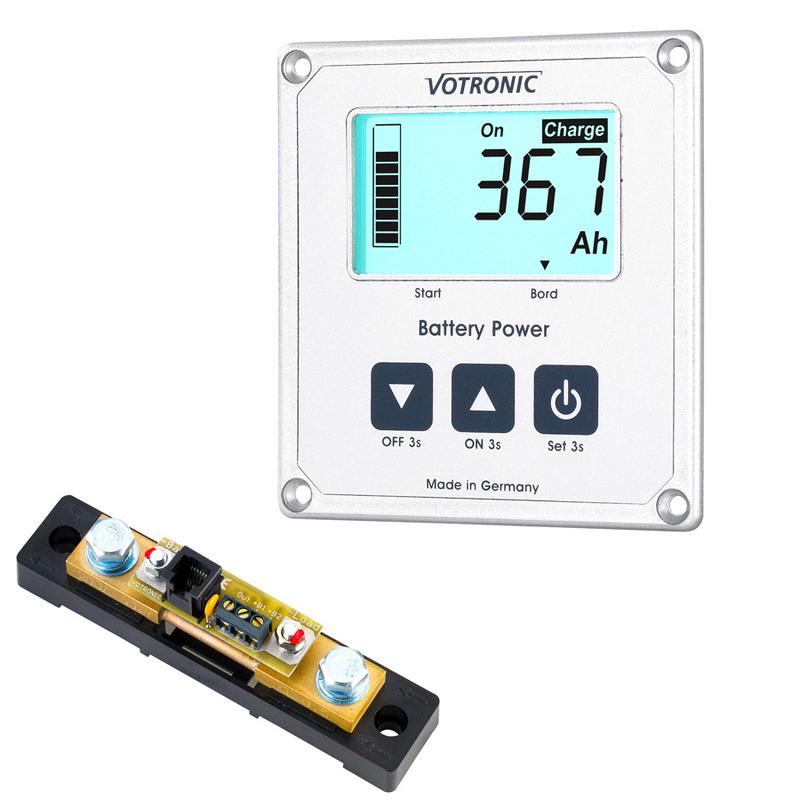 Votronic LCD battery computer 100 S with smart shunt and mass band 25