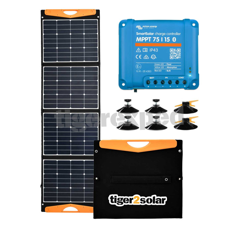 Tigerexped Solar Bag 160Wp with MPPT Charge Controller USB Ports + Accessories - Shade Parker Kit big tiger 160/USB