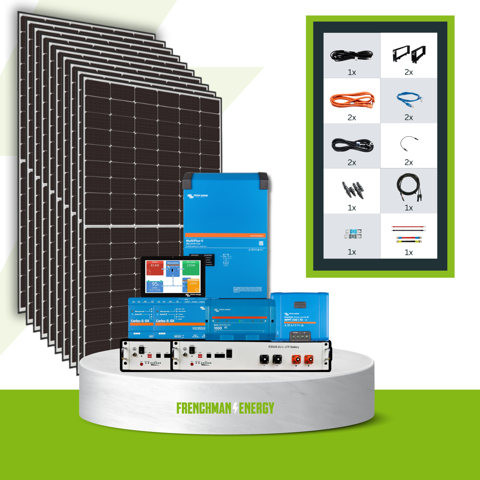 FRENCHMAN GreenPower Solarkit M USV Solaranlage 4350Wp PYTES E-Box 10,24kWh 1-phasig