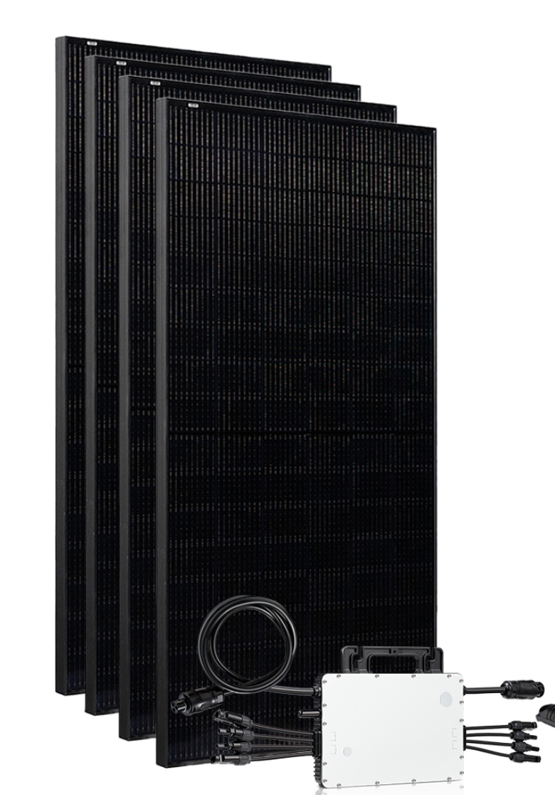 Offgridtec® Solar-Direct 1640W HM-1500 Solaranlage Full Black 15m für Wieland Einspeisesteckdose ohne Halterung
