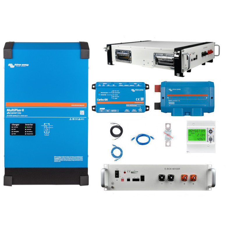 FRENCHMAN GreenPower Backup-Kit PYTES E-Box-48100R-C LiFePO4 5.12kWh-Victron MultiPlus II 48/3000 Inverter 1-Phase
