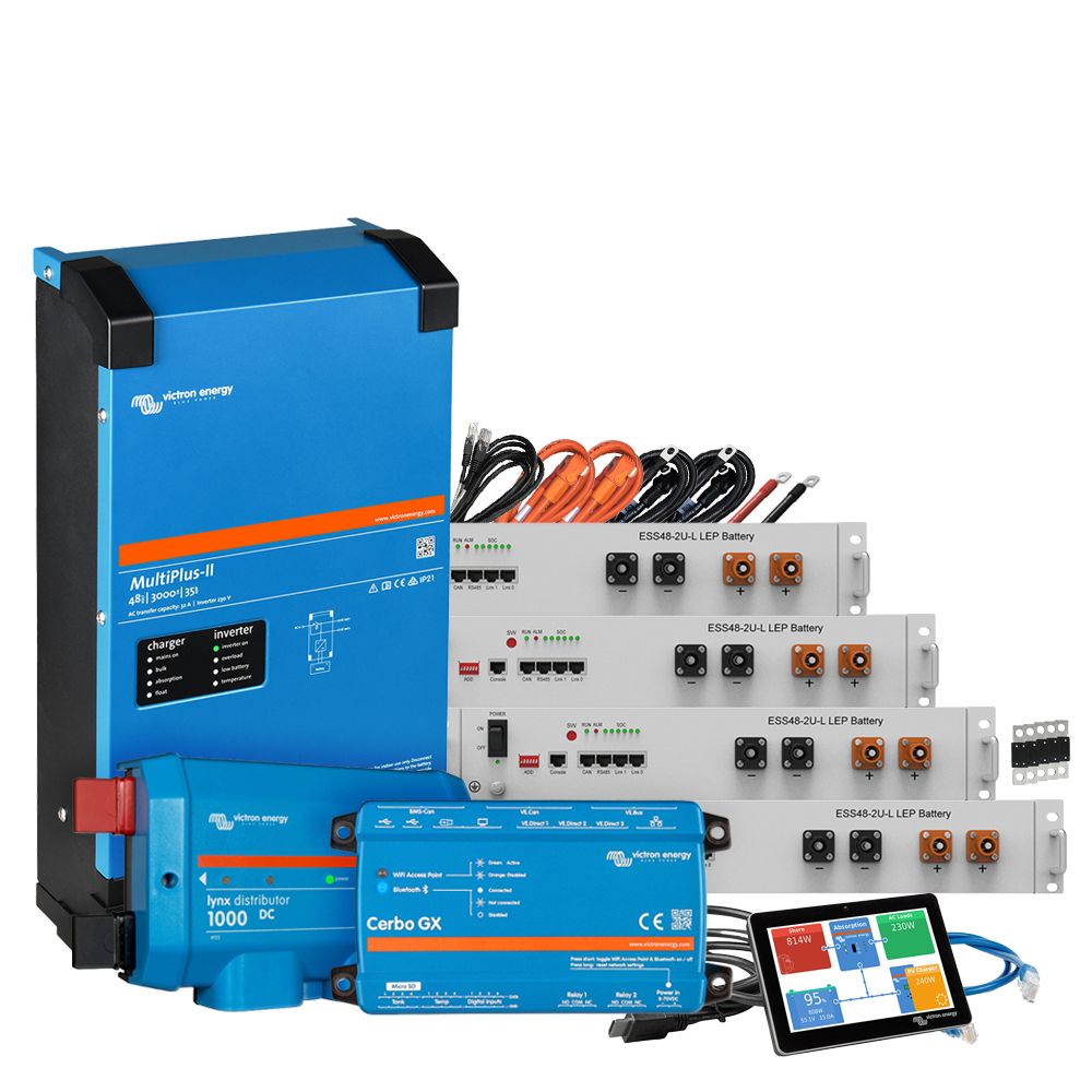 Offgridtec Backup-Kit Pytes E-Box 4850-C Akku - Victron MultiPlus II 48/3000 Wechselrichter 1-Phasig