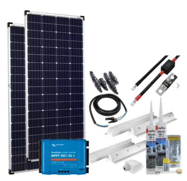 Offgridtec mPremium+ XXL 400W 12V mit Victron SmartSolar MPPT 100/30 Caravan Solaranlage