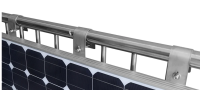 Solar module holder for balcony railing frame height 30-35mm 1800mm module length