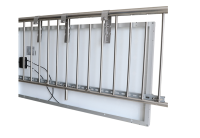 Solar module holder for balcony railing frame height 30-35mm 1800mm module length