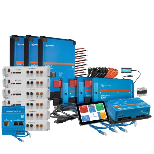 Offgridtec backup kit retrofit kit withPytes 48100R-TE+ battery Victron MultiPlus-II 48/5000 3-phase 30.7 kWh, with electricity meter