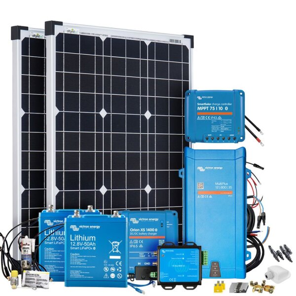 Offgridtec Mobil VeCore S 100W Wohnmobil/Segelboot Solaranlage inkl. MultiPlus12/800/35 Wechselrichter