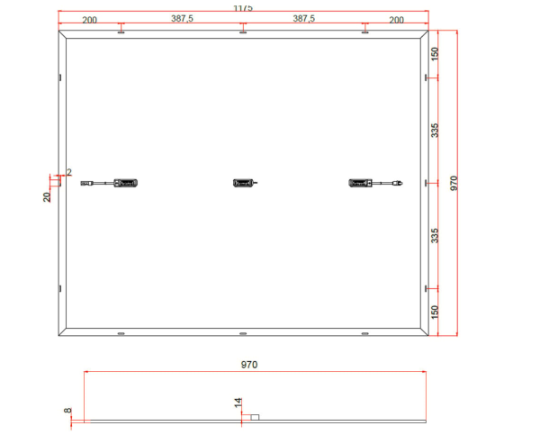 Offgridtec® Balkon - Solarmodulset 24V 2x 200W mit dünnem Alu-Rahmen und Metall-Kabelbinder