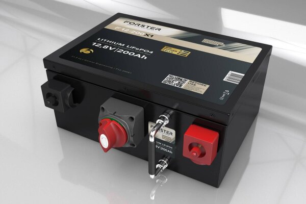 FORSTER 200Ah 12,8V LiFePO4 Premium Untersitz-Batterie | 200A-BMS-2.1 | Ducato Ford PSA